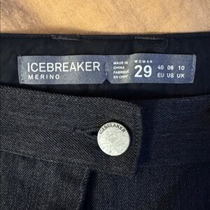 Icebreaker Women's Classic Dark Grey/Black Straight Leg Pants. Size 29